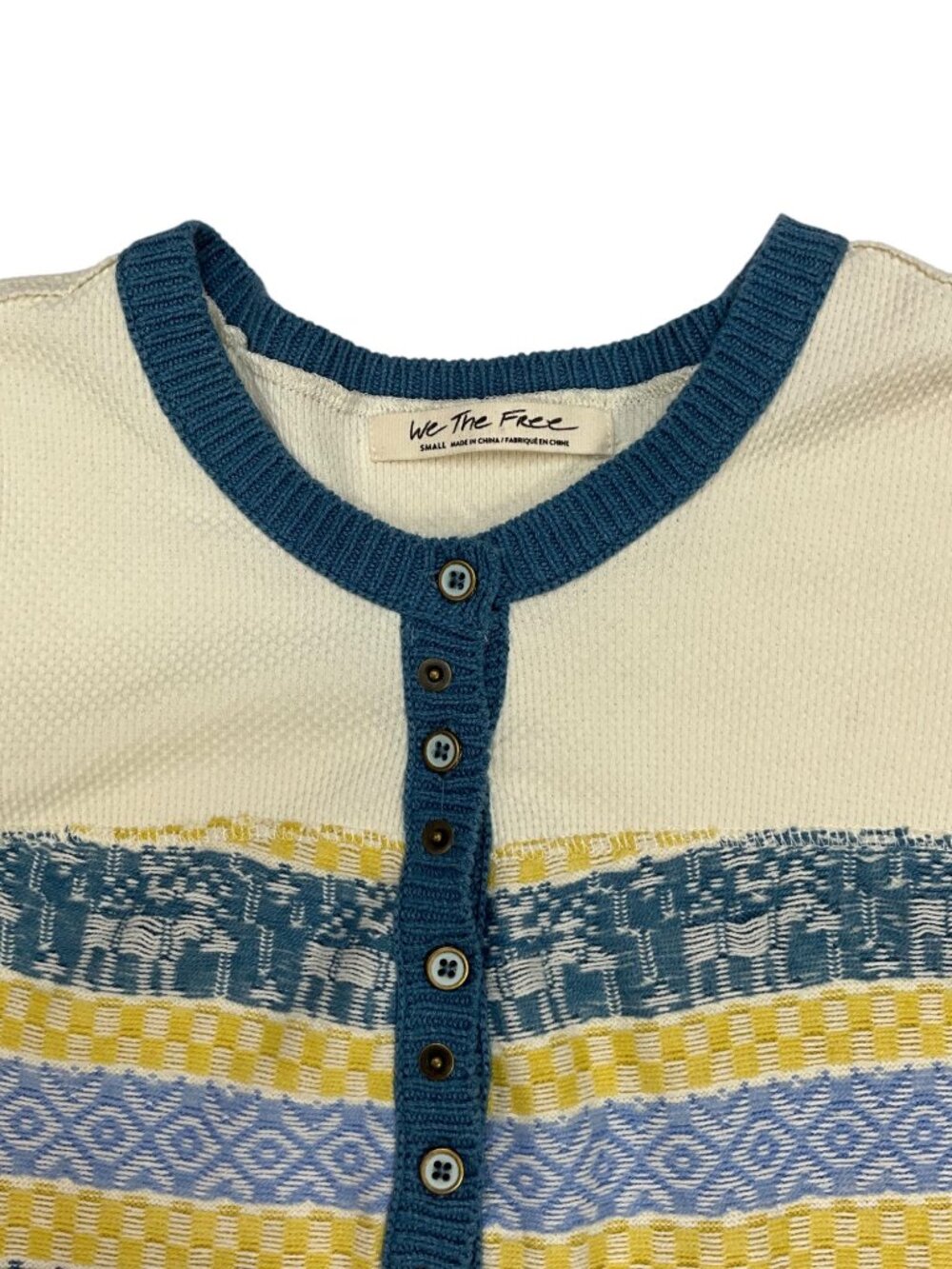 Free People We The Free To The Woods Henley Sweater S Light Combo Thermal - Picture 8 of 16